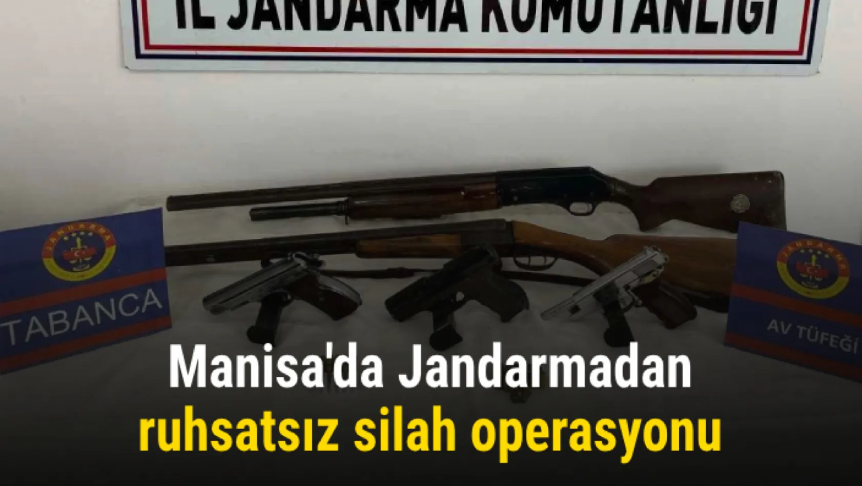 Manisa'da Jandarmadan ruhsatsız silah operasyonu