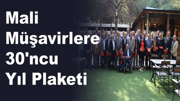 Mali Müşavirlere 30'ncu Yıl Plaketi