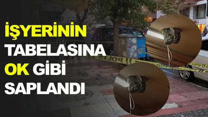 İşyerinin tabelasına ok gibi saplandı