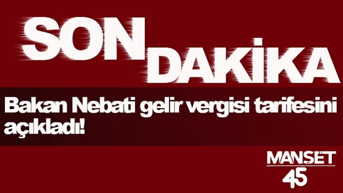 Bakan Nebati gelir vergisi tarifesini açıkladı!