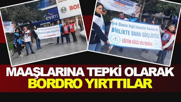 Maaşlarına tepki olarak bordro yırttılar