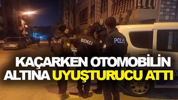 Manisa'da  kaçarken otomobilin altına uyuşturucu atan şüpheli yakalandı