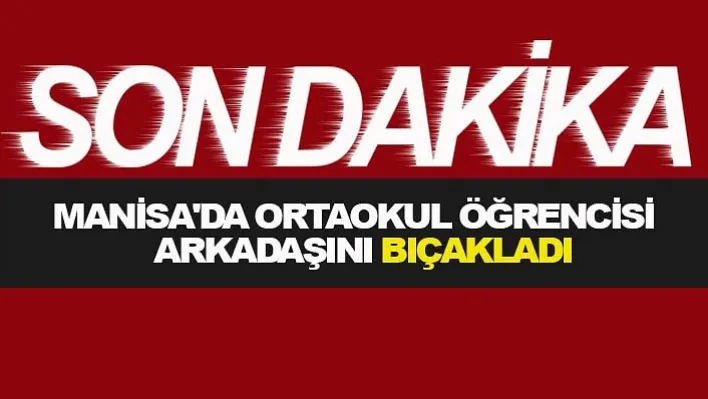 Manisa'da ortaokul öğrencisi arkadaşını bıçakladı