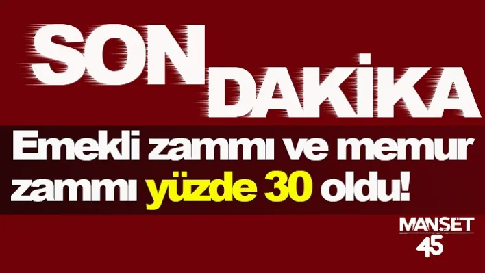 Emekli zammı ve memur zammı yüzde 30 oldu!