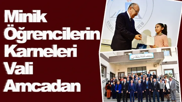 Minik Öğrencilerin Karneleri Vali Amcadan