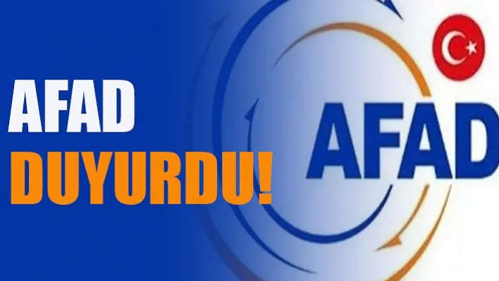 AFAD Duyurdu!