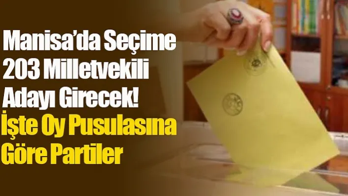 Manisa'da Seçime 203 Milletvekili Adayı Girecek! İşte Oy Pusulasına Göre Partiler