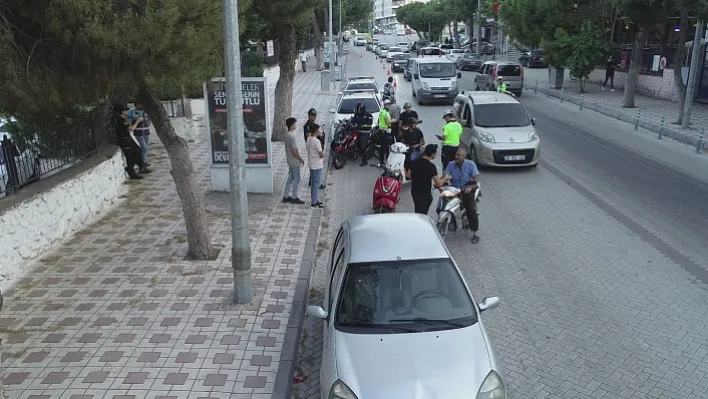 Turgutlu'da dron destekli trafik uygulaması