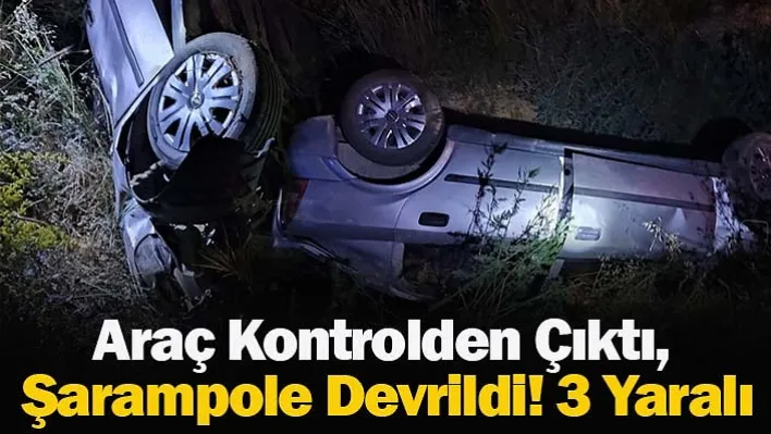 Uşak'ta Araç Kontrolden Çıktı, Şarampole Devrildi! 3 Yaralı