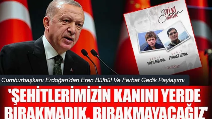 'Şehitlerimizin Kanını Yerde Bırakmadık, Bırakmayacağız'