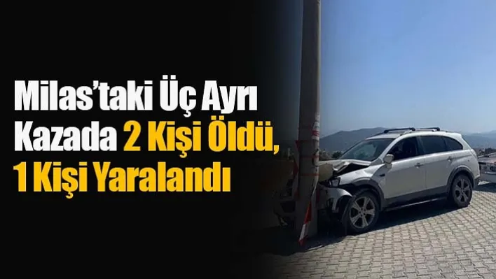 Milas'taki Üç Ayrı Kazada 2 Kişi Öldü, 1 Kişi Yaralandı