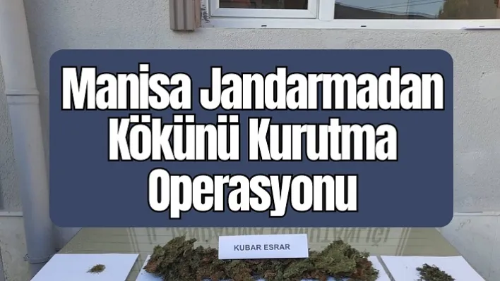 Manisa jandarmadan kökünü kurutma operasyonu: 1 kilo 845 gram esrar ele geçirildi