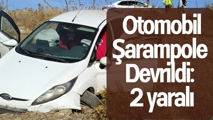 Manisa'da Otomobil Şarampole Devrildi! 2 Yaralı