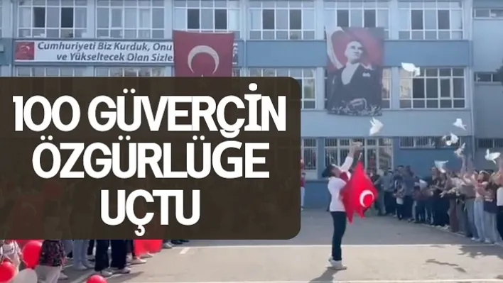 Yunusemre Mesleki ve Teknik Anadolu Lisesi 100 Güvercini Gökyüzüne Özgürlüğüne Uçurdu