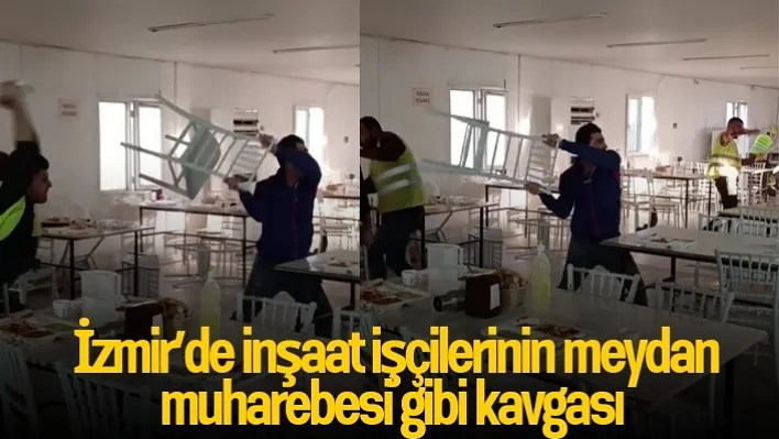 İzmir'de inşaat işçilerinin meydan muharebesi gibi kavgası