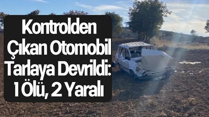 Kontrolden çıkan otomobil tarlaya devrildi: 1 ölü, 2 yaralı