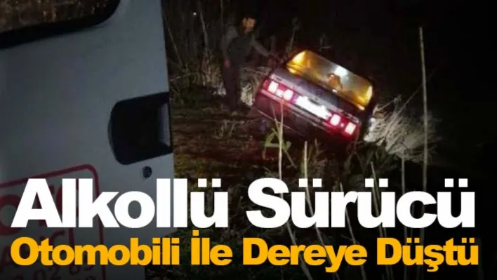 Alkollü sürücü otomobili ile dereye düştü