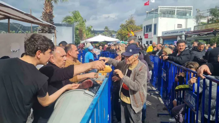 Bodrum'daki festivalde 3 ton hamsi dağıtıldı