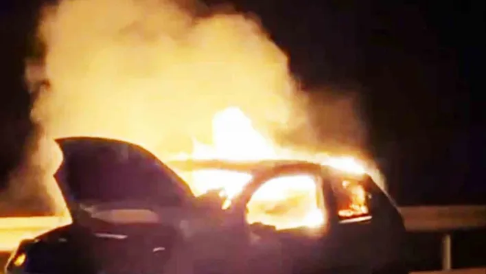 Datça yolunda araç yangını