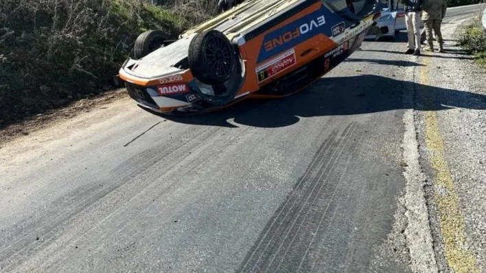 Ege Rallisi'nin ikinci gününde ünlü pilot kaza yaptı