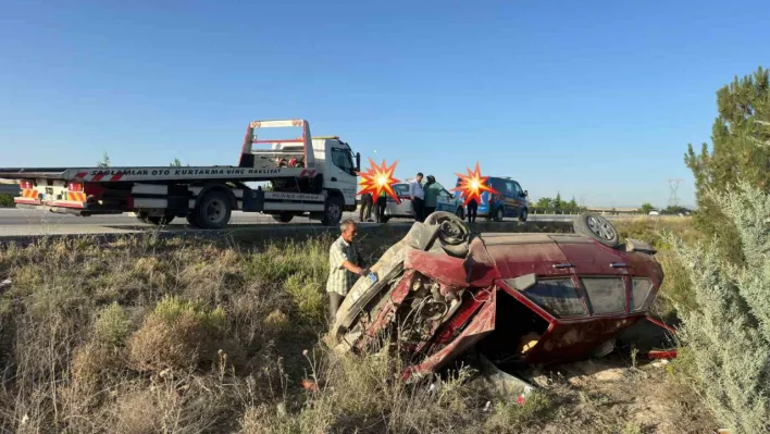 Hurdaya dönen otomobilde sürücü kazayı yaralı atlattı