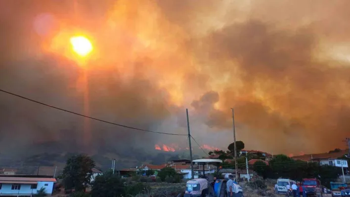 Manisa'daki orman yangını evleri tehdit etti