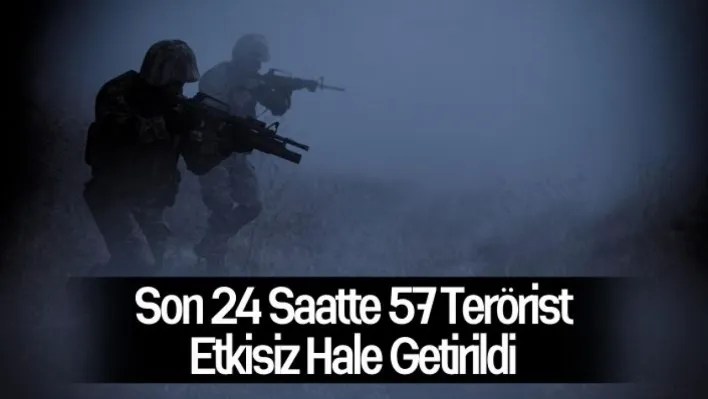 Mehmetçik, terör hedeflerini tek tek vuruyor: Son 24 saatte 57 terörist etkisiz hale getirildi