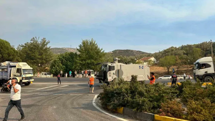 Orman yangını dolayısıyla Yatağan girişi trafiğe kapatıldı