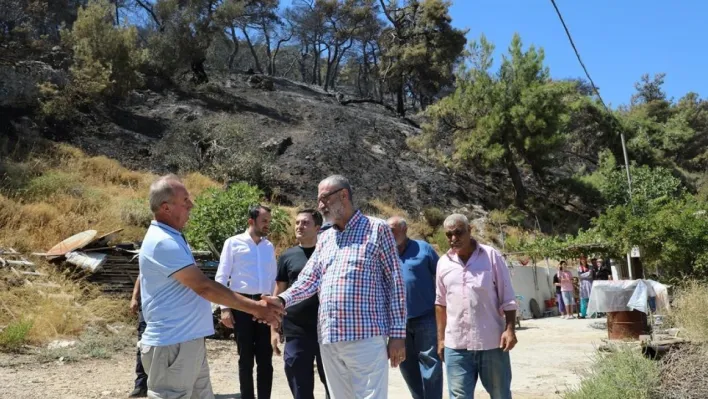 Şehzadeler'den orman yangını çıkan mahallede inceleme