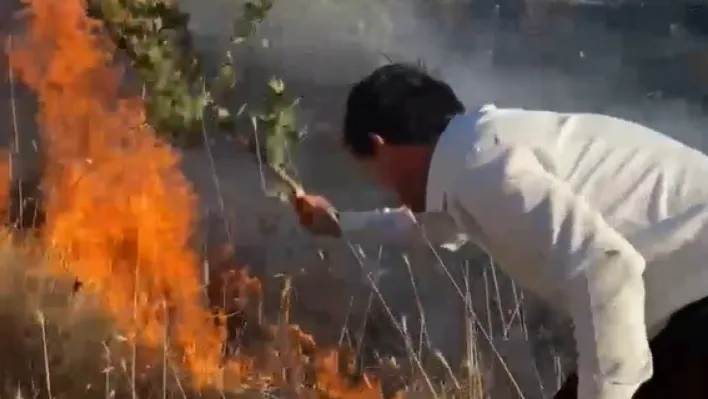 Selendi'de yangın mahallelinin müdahalesiyle söndürüldü